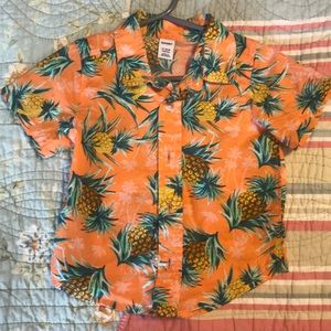 Hawaiian button up toddler shirt